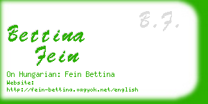 bettina fein business card